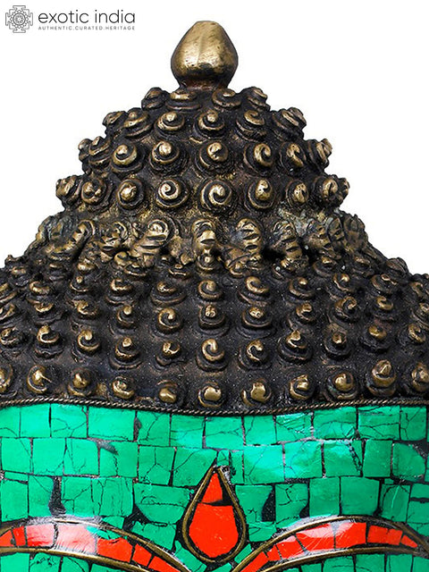 11" Lord Buddha Head - Tibetan Buddhist In Brass | Handmade | Made In India