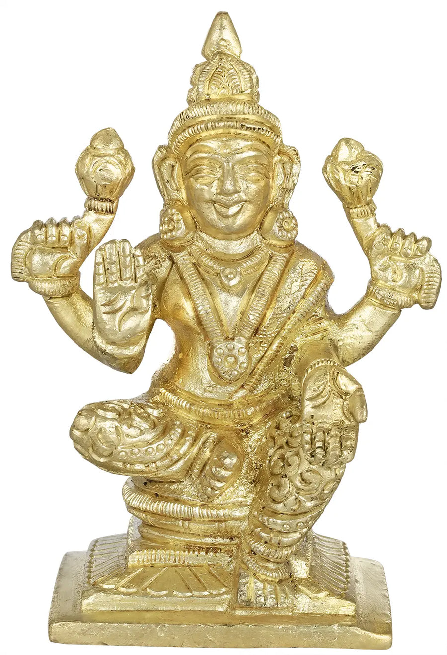 3" Brass Devi Lakshmi Handmade Statue for Pooja