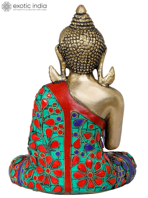 8" Seated Lord Buddha - Tibetan Buddhist In Brass | Handmade | Made In India