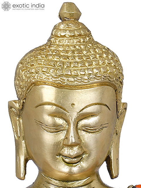 8" Tibetan Buddhist Deity Lapis Buddha of Healing In Brass | Handmade | Made In India