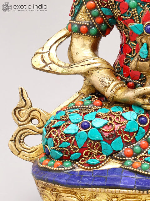 12" Amitabha Buddha with The Vase of Immortality - Tibetan Buddhist In Brass | Handmade | Made In India