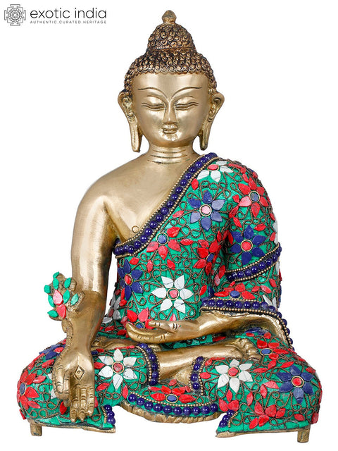 11" Medicine Buddha - Tibetan Buddhist Healing Buddha In Brass | Handmade | Made In India