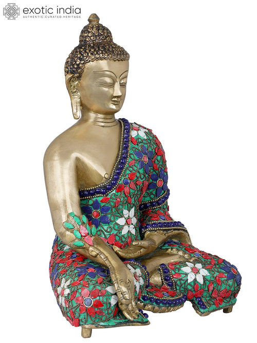 11" Medicine Buddha Brass Statue - Tibetan Healing Deity Handmade