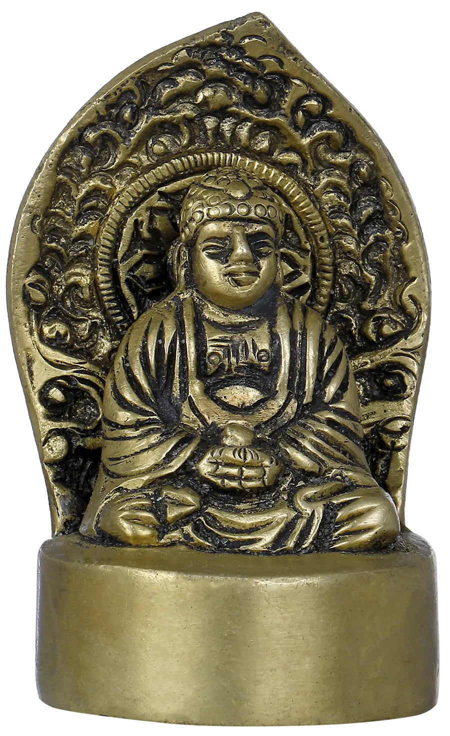 3" Handmade Seated Buddha Brass Statue for Meditation