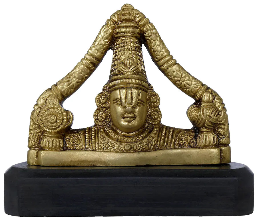 3" Handcrafted Tirupati Balaji Brass Idol for Car Dashboard