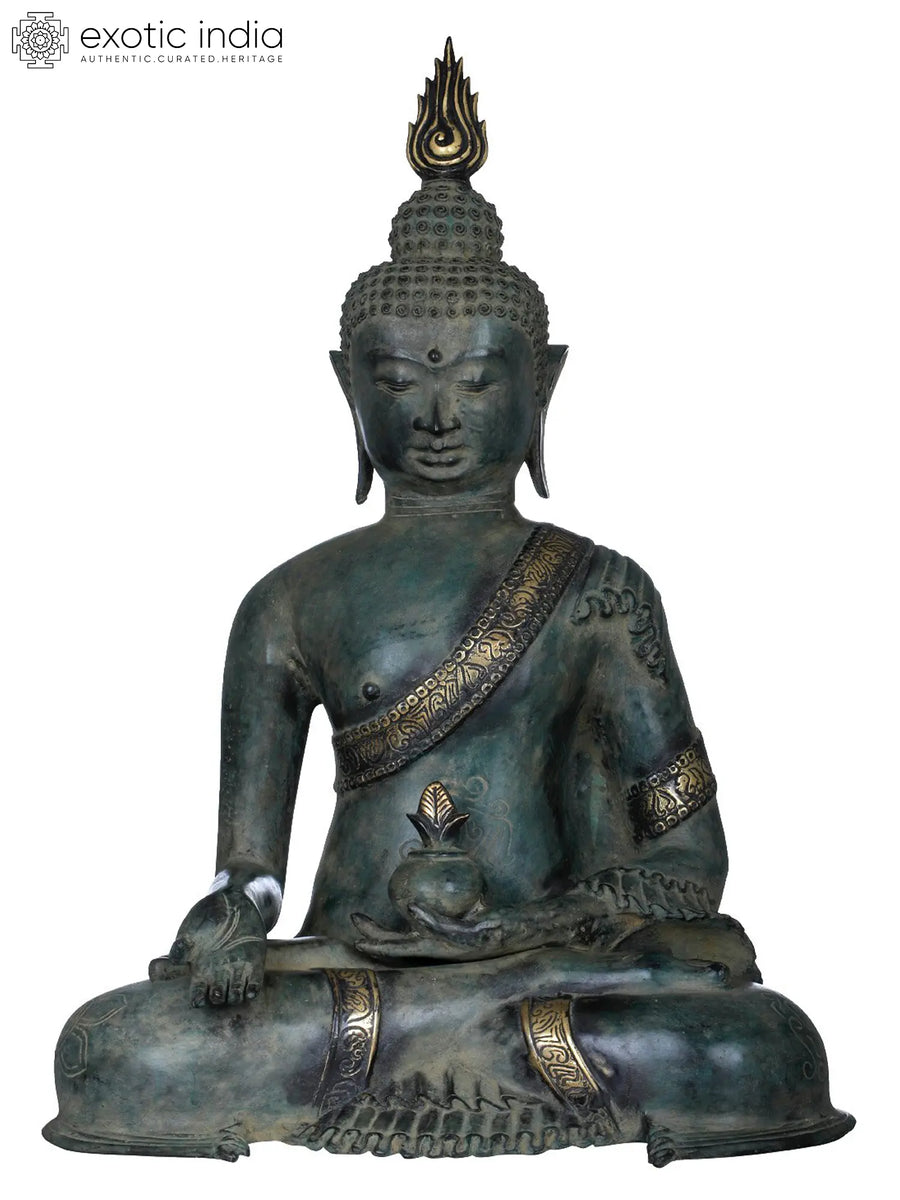 22" Buddha Varadamudra Handmade Brass Idol for Home Decor