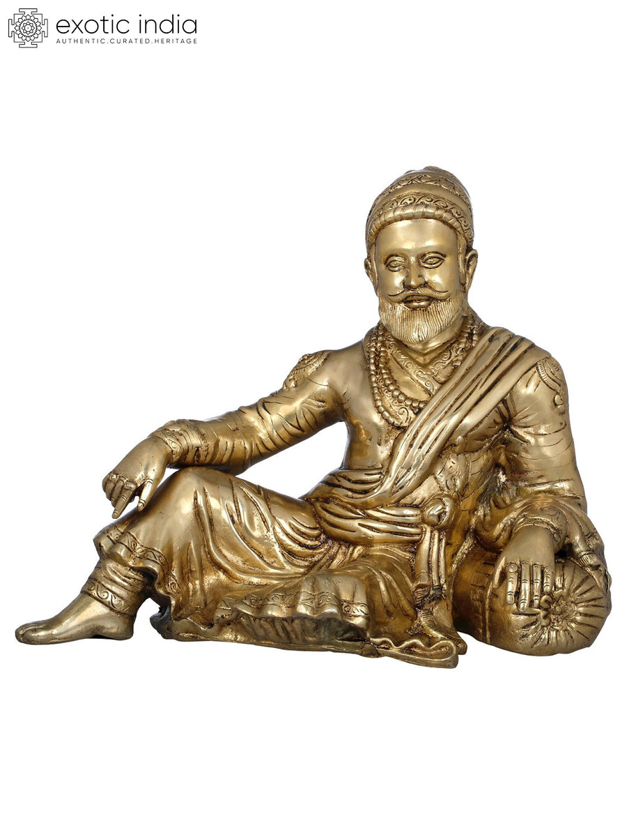 12" Chhatrapati Shivaji Maharaj Brass Statue Handmade