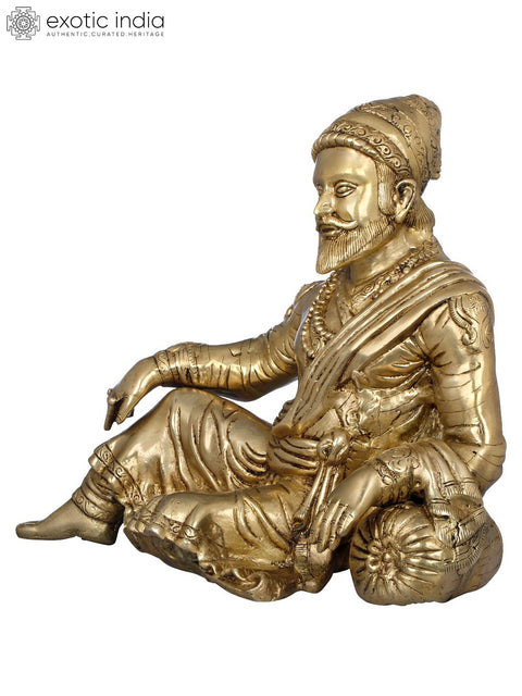 12" Chhatrapati Shivaji Maharaj In Brass | Handmade | Made In India