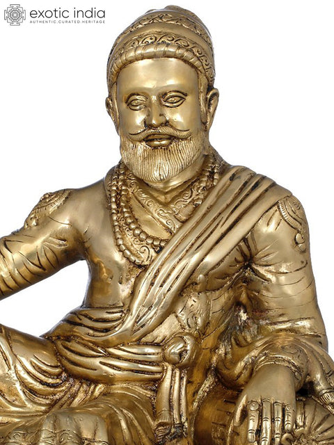 12" Chhatrapati Shivaji Maharaj In Brass | Handmade | Made In India