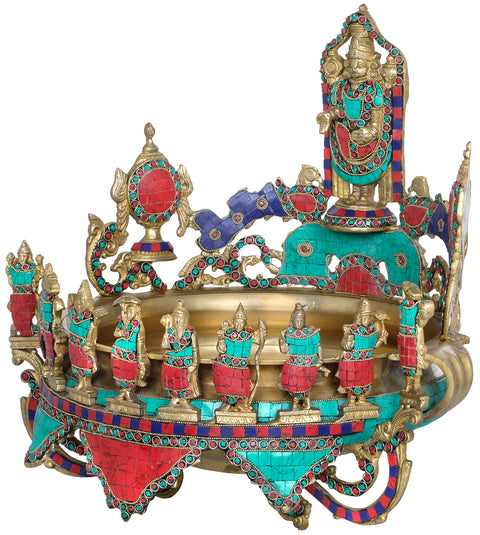 Tirupati Balaji Urli with Dashavatara and Vaishnava Symbols