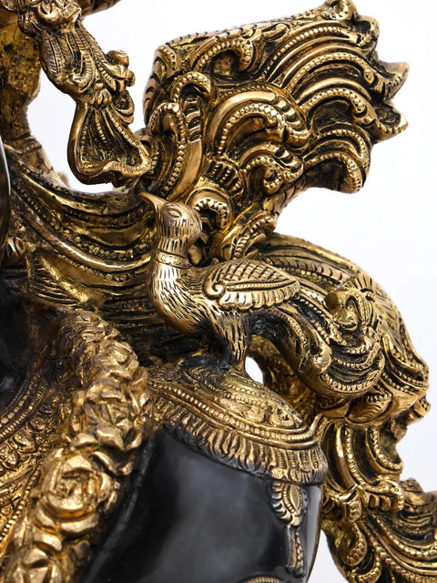 43" Superfine Superbly Embellished Krishna in Brass | Handmade