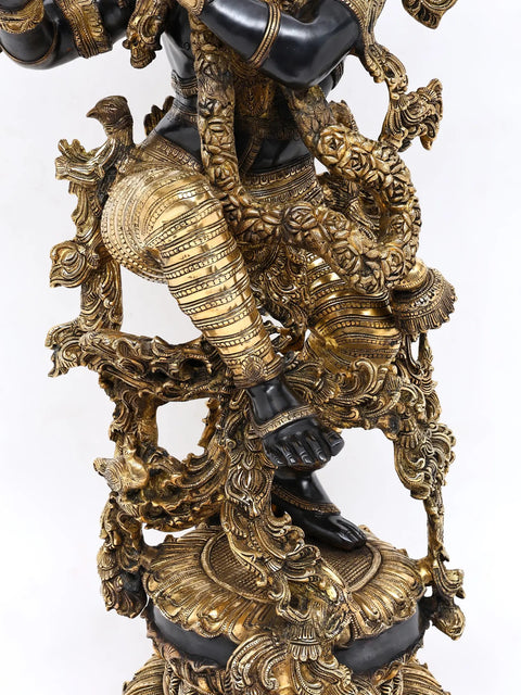 43" Superfine Superbly Embellished Krishna in Brass | Handmade