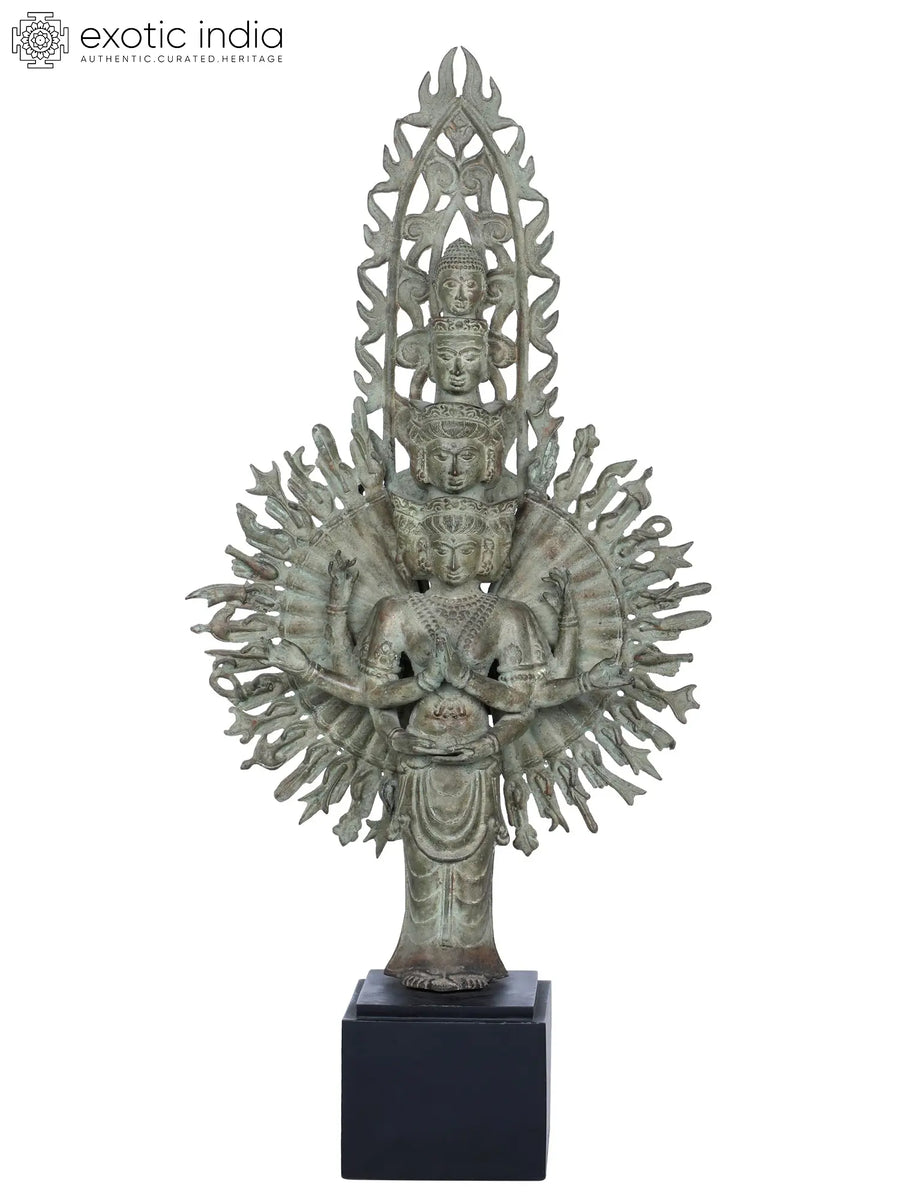 Handmade Brass Thousand Armed Avalokiteshvara Buddhist Deity Statue