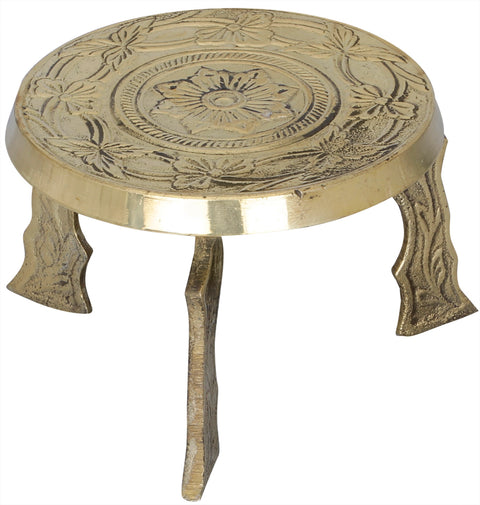 Brass Small Circular Puja Chowki