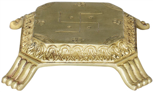 Swastika Ritual Chowki Brass Pooja Stand