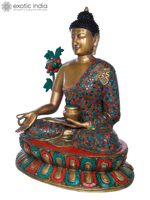 28" Large Medicine Buddha (Tibetan Buddhist) In Brass | Handmade | Made In India