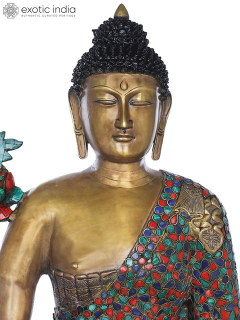 28" Large Medicine Buddha (Tibetan Buddhist) In Brass | Handmade | Made In India