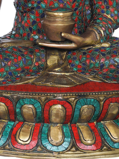 28" Large Medicine Buddha (Tibetan Buddhist) In Brass | Handmade | Made In India