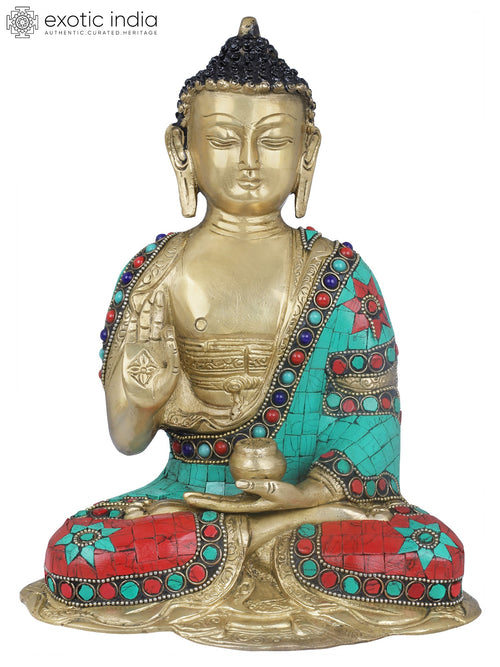 9" Gautama Buddha Tibetan Buddhist Brass Statue Handmade