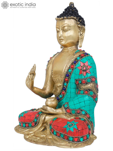 9" Gautama Buddha - Tibetan Buddhist In Brass | Handmade | Made In India