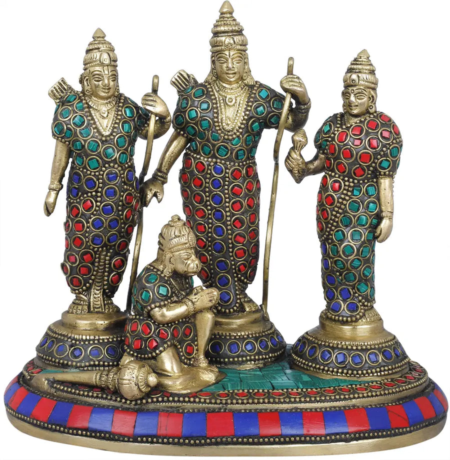 6" Rama Durbar Brass Sculpture Handmade