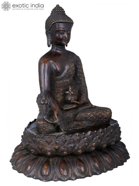 11" Myrobalan Buddha In Brass | Handmade | Made In India