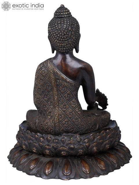 11" Myrobalan Buddha In Brass | Handmade | Made In India