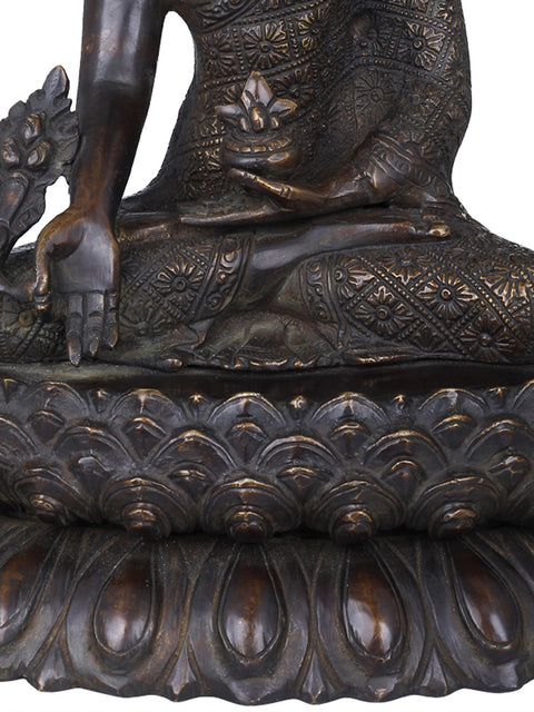 11" Myrobalan Buddha In Brass | Handmade | Made In India