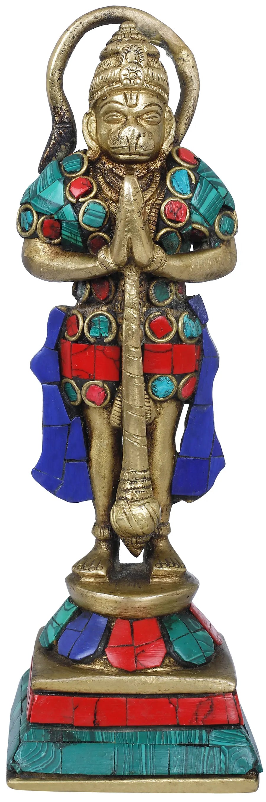 7" Bhagawan Hanuman Handmade Brass Statue for Pooja