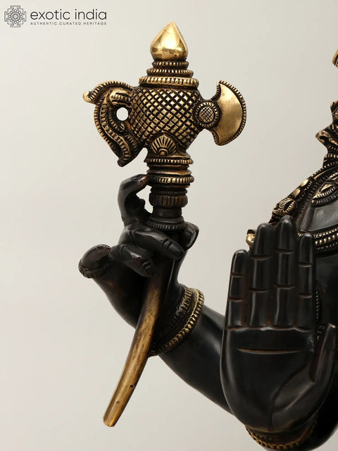 20" Superfine Ganesha Granting Abhaya | Handmade Brass Statue