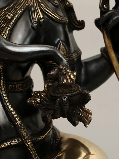 20" Superfine Ganesha Granting Abhaya | Handmade Brass Statue