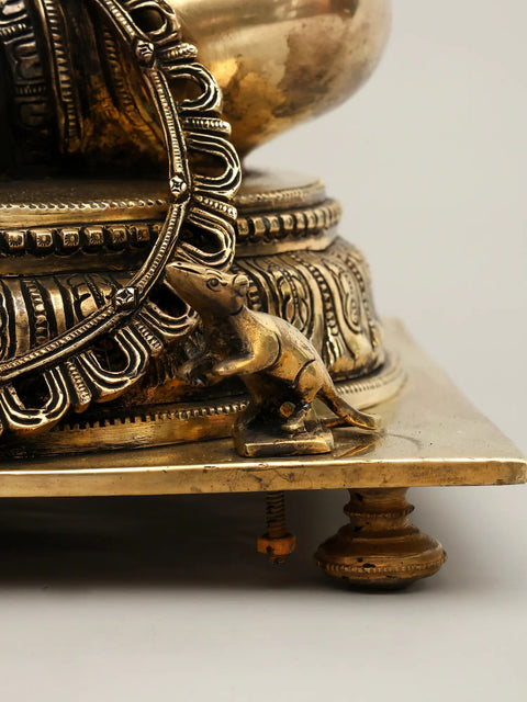 20" Superfine Ganesha Granting Abhaya | Handmade Brass Statue