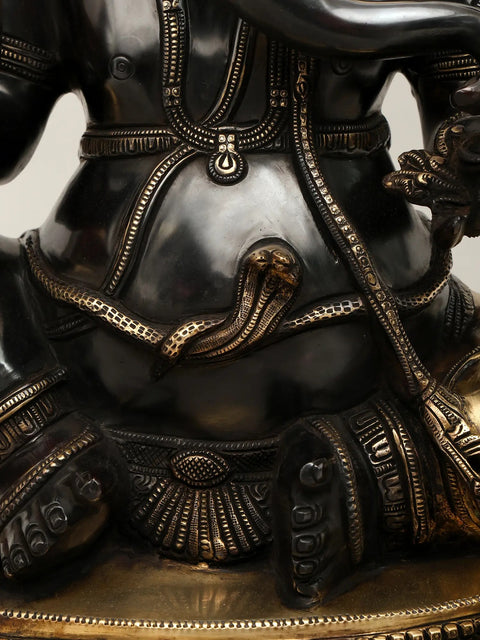 20" Superfine Ganesha Granting Abhaya | Handmade Brass Statue