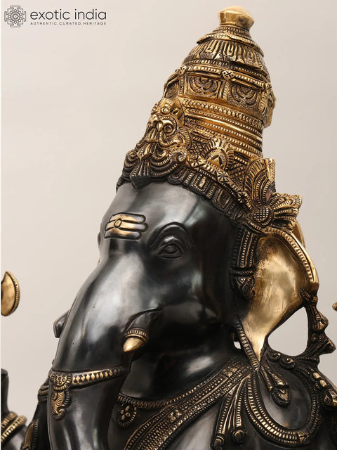 20" Superfine Ganesha Granting Abhaya | Handmade Brass Statue