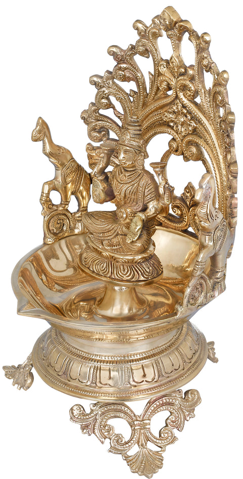 Goddess Gajalakshmi Large Diya (Lamp)