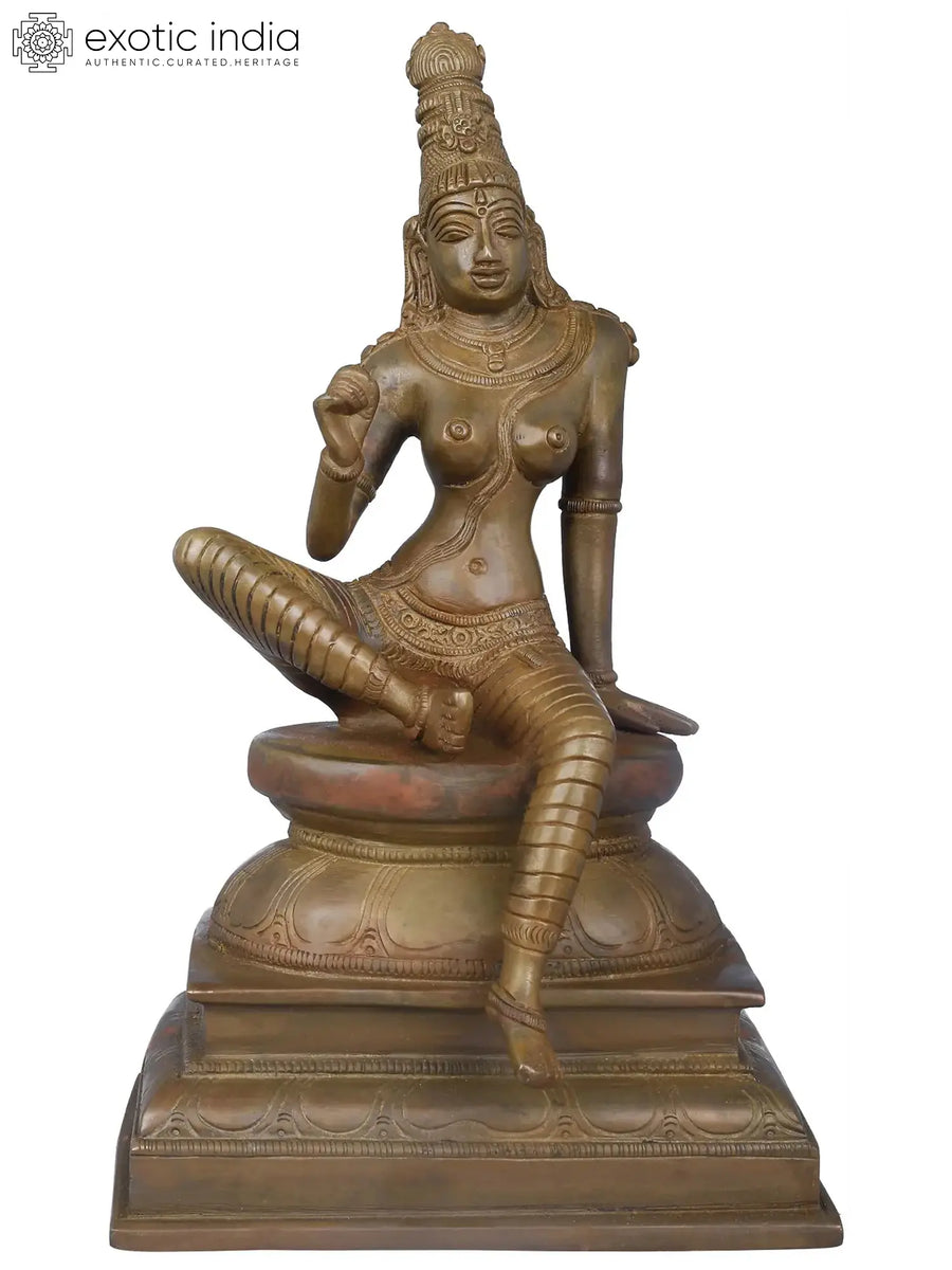 10" Parvati Lalita Roop Handmade Brass Statue