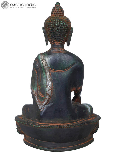 8" Buddha in Mara Vijaya Mudra (Bhumisparsha) Tibetan Buddhist In Brass | Handmade | Made In India