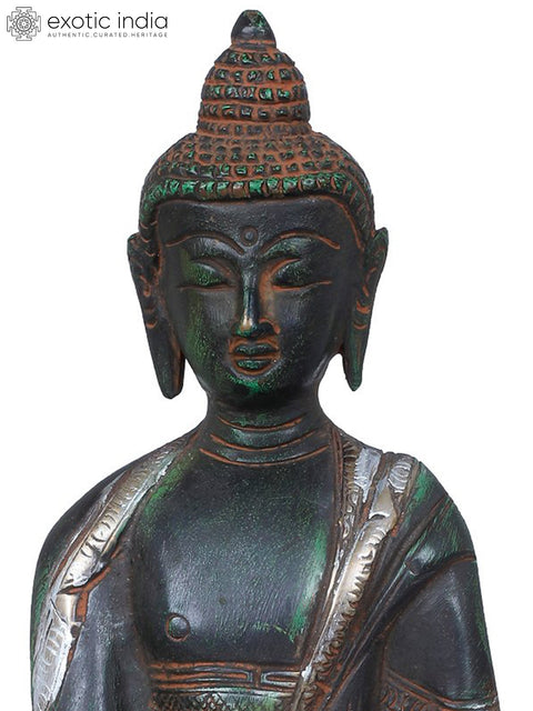8" Buddha in Mara Vijaya Mudra (Bhumisparsha) Tibetan Buddhist In Brass | Handmade | Made In India