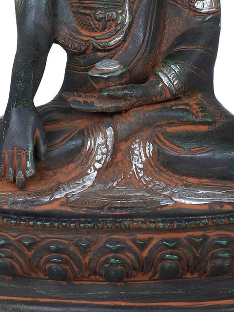 8" Buddha in Mara Vijaya Mudra (Bhumisparsha) Tibetan Buddhist In Brass | Handmade | Made In India