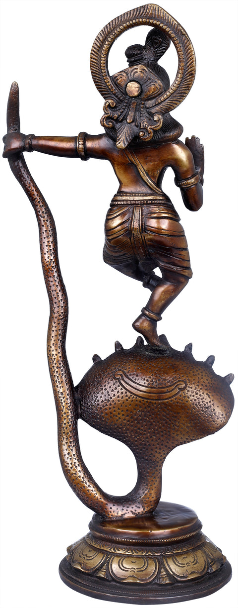 13" Kaliya Vijaya Lila of Shri Krishna In Brass