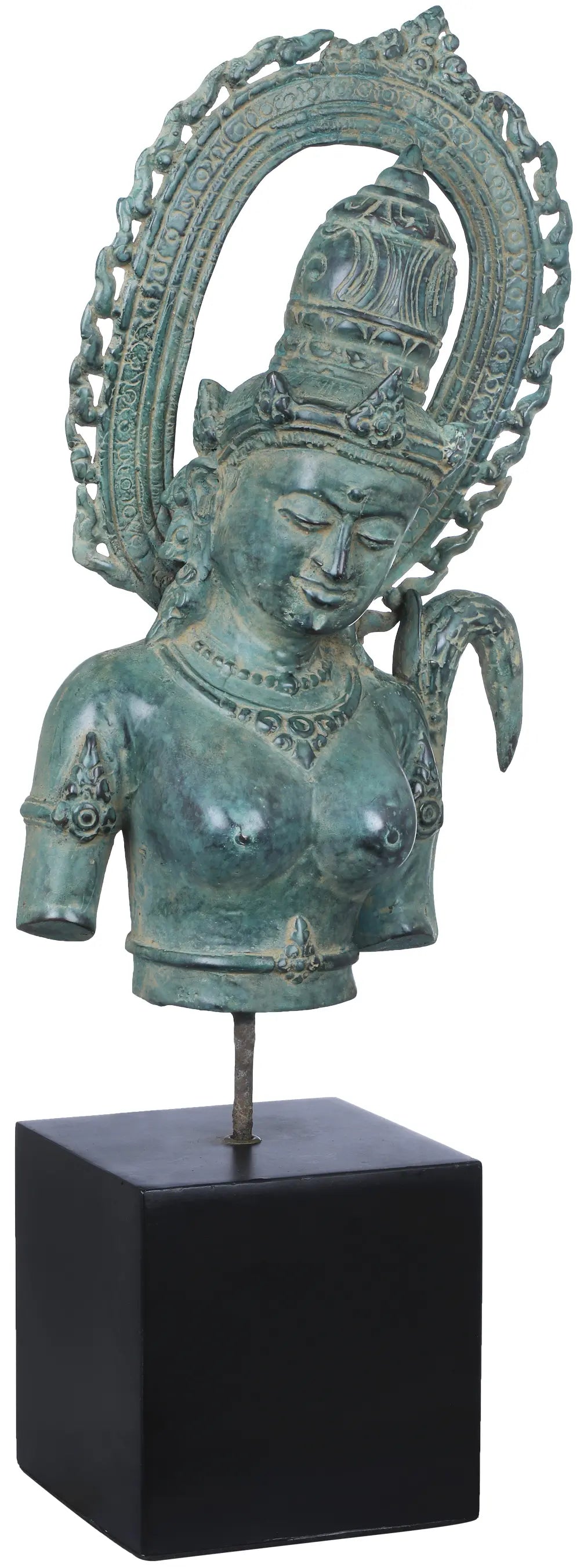 Goddess Parvati Bust on Wooden Stand