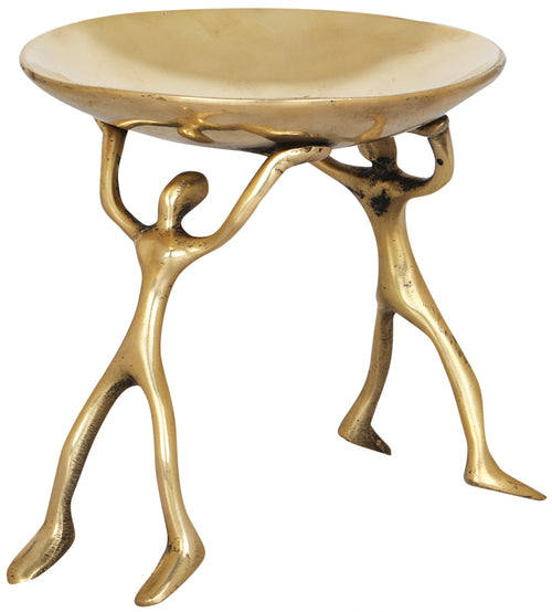 Small Brass Tray With Human Figure Supports