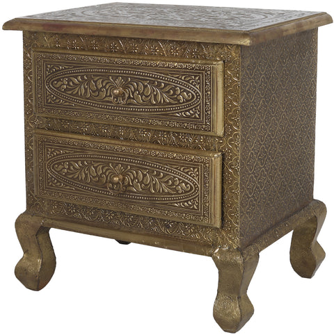 Decorated Table with Two Drawers