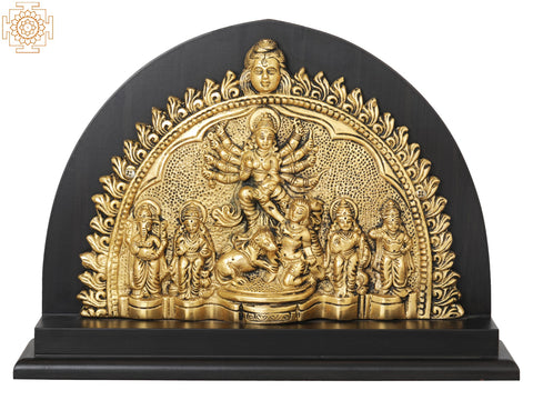 11" Ekchala Devi Durga Brass Sculpture | Handmade | Made in India