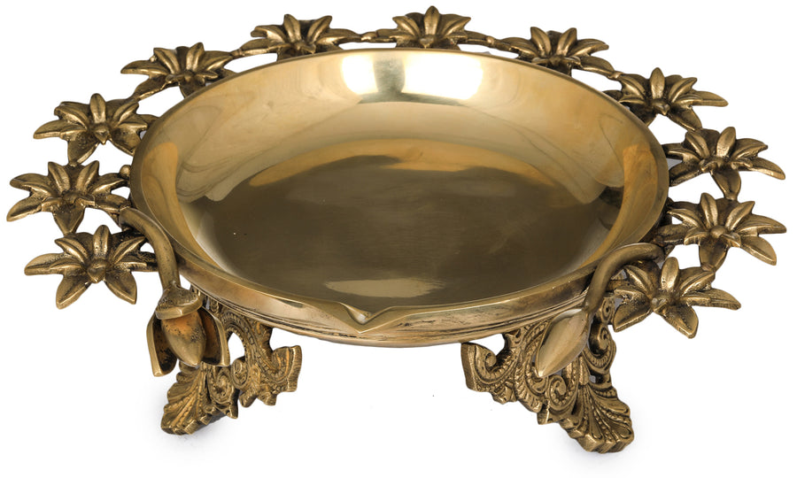 3" Handmade Brass Designer Diya for Pooja