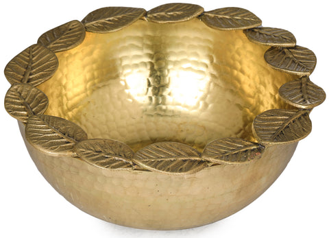 Handmade Designer Urli with Circle of Leaves