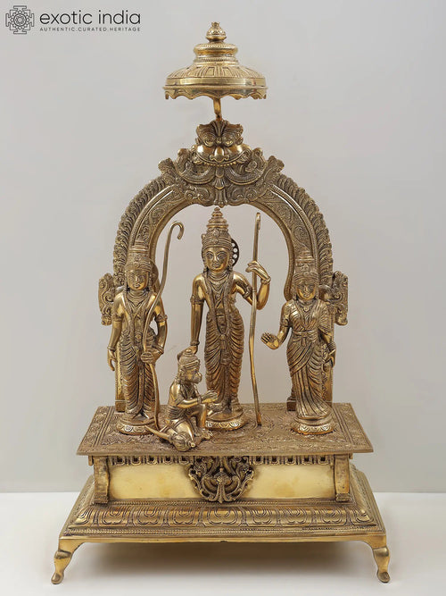 18" Rama Darbar Handcrafted Brass Statue for Home Pooja