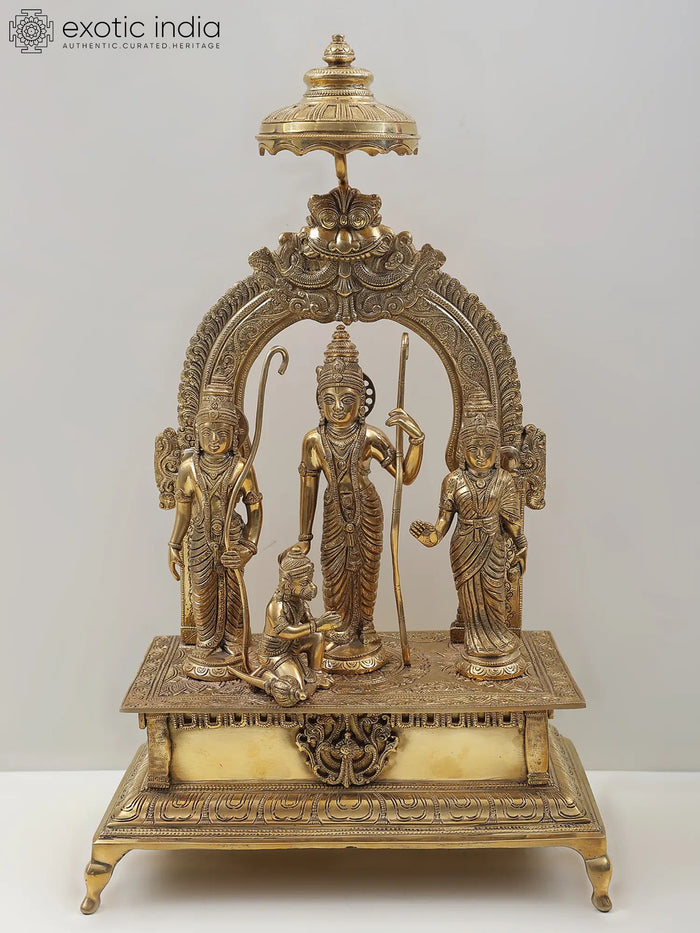 18" Rama Darbar Handcrafted Brass Statue for Home Pooja