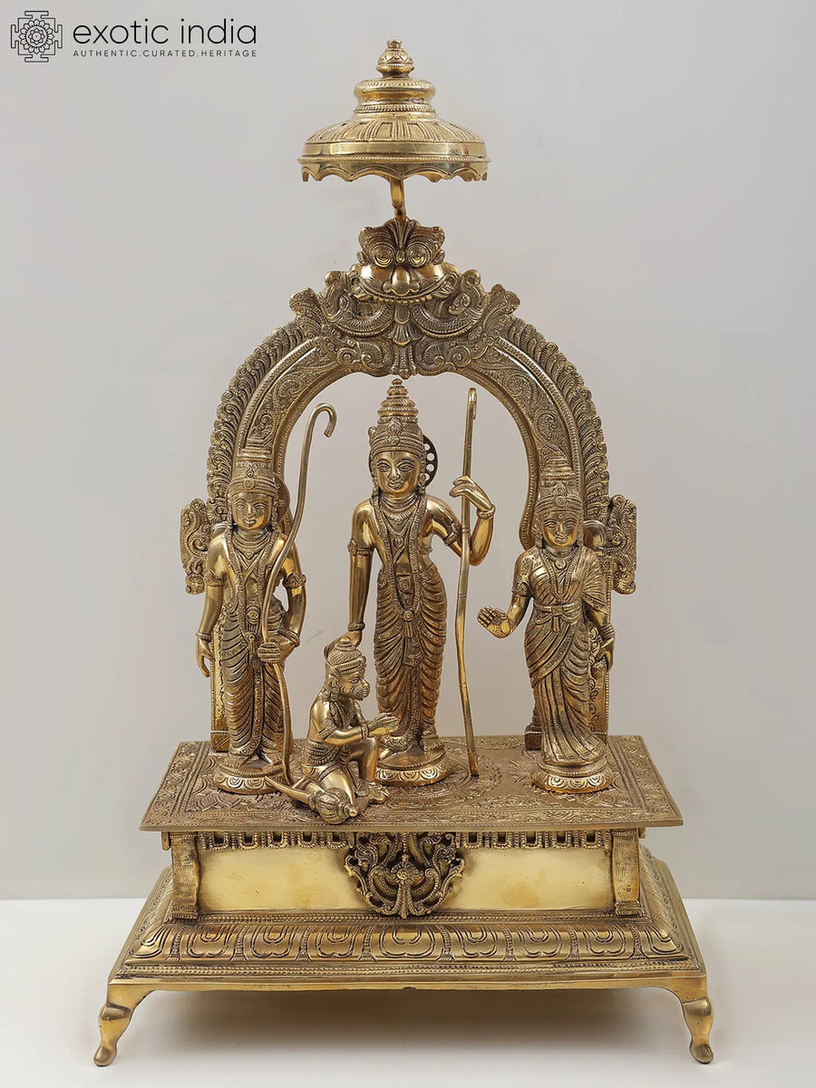 18" Rama Darbar Handcrafted Brass Statue for Home Pooja