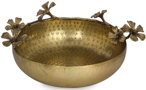 Handcrafted Designer Brass Urli with Blooming Flowers